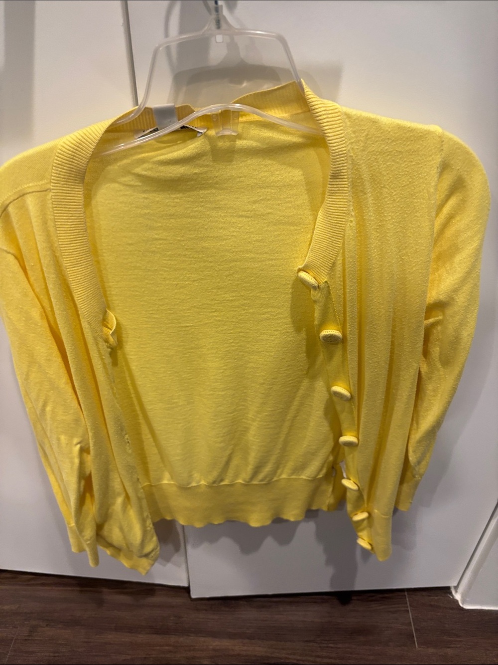 Banana Republic Bright Yellow Button-Front Cardigan